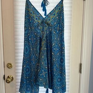 Blue Bohemian Print Dress from Italy